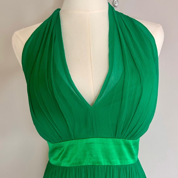 Y2K MAGGY LONDON Babydoll Silk Chiffon Satin Halter Dress Coquette Glam Size 10 - Picture 6 of 15